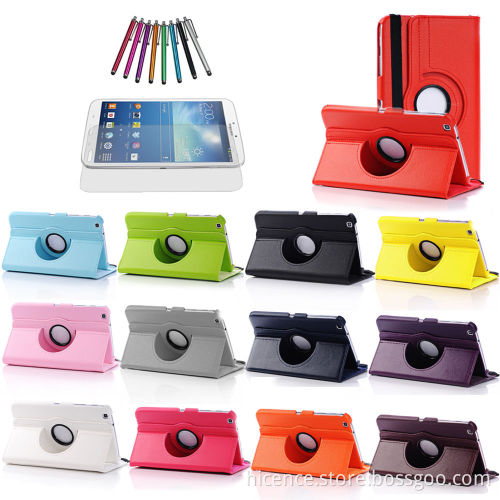 360 Degrees Rotating Leather Case for Samsung Tab 3 8.0